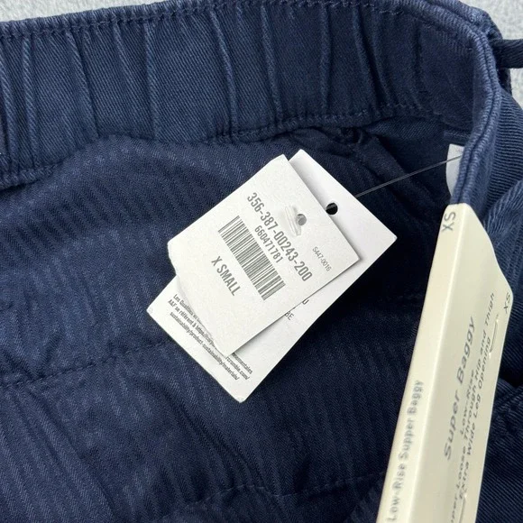 Hollister Pants Womens XS Blue Low Rise Super Baggy Wide Leg Drawstring Y2K NWT - Picture 5 of 14